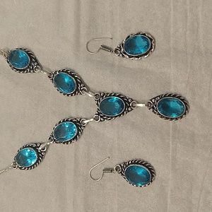 Blue topaz necklace and earrings